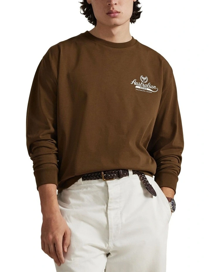 Australian Open Big Fit T-shirt in Brown image 1