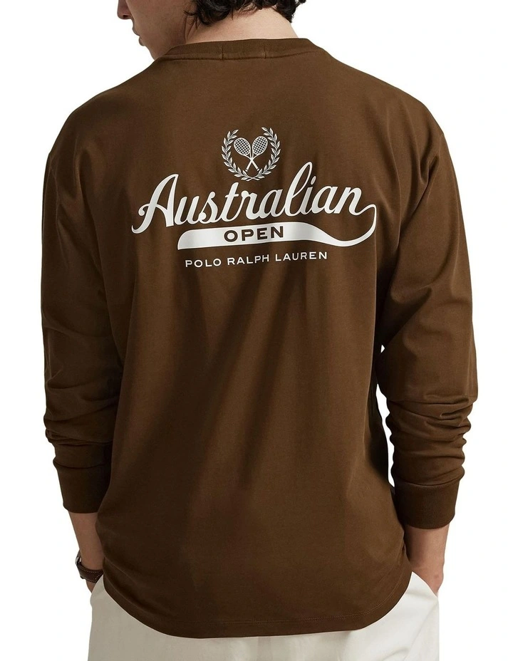 Australian Open Big Fit T-shirt in Brown image 2