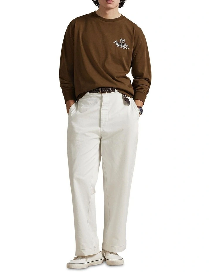 Australian Open Big Fit T-shirt in Brown image 3