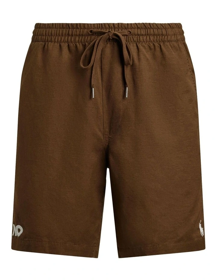 Australian Open Linen-Blend Short 6-Inch in Brown image 4