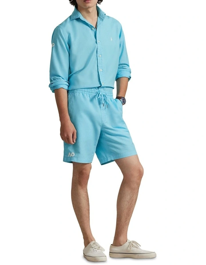 Australian Open Linen-Blend Short 6-Inch in Blue image 3