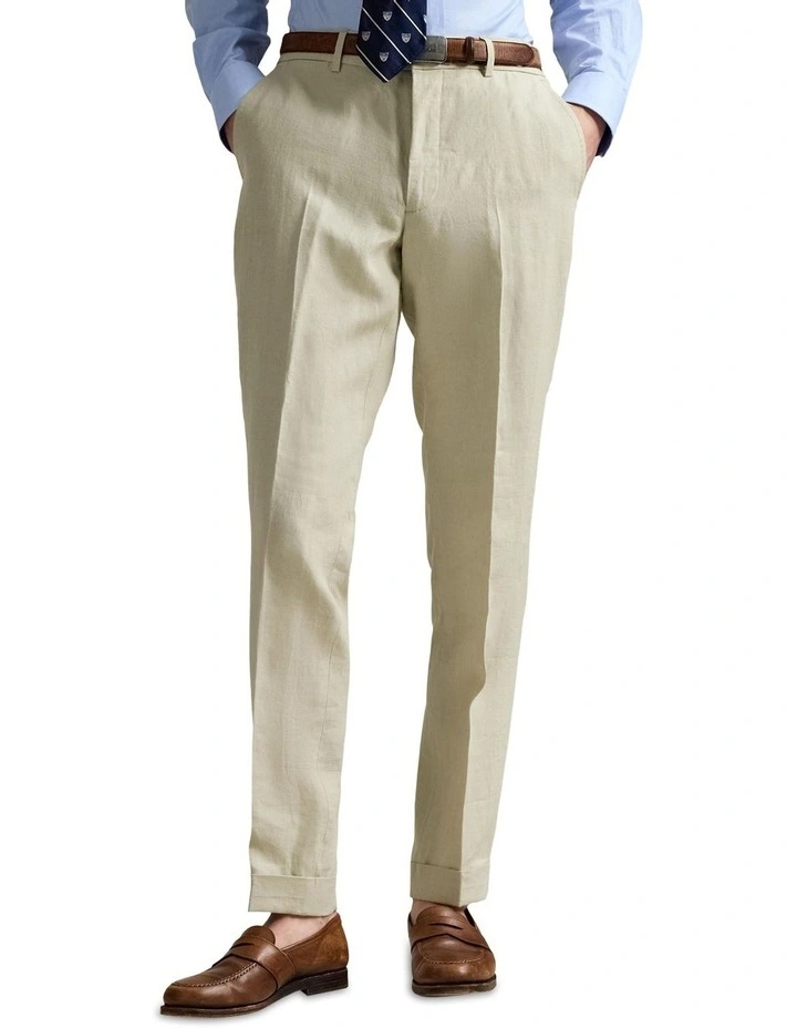 Linen Suit Trouser in Cream image 1