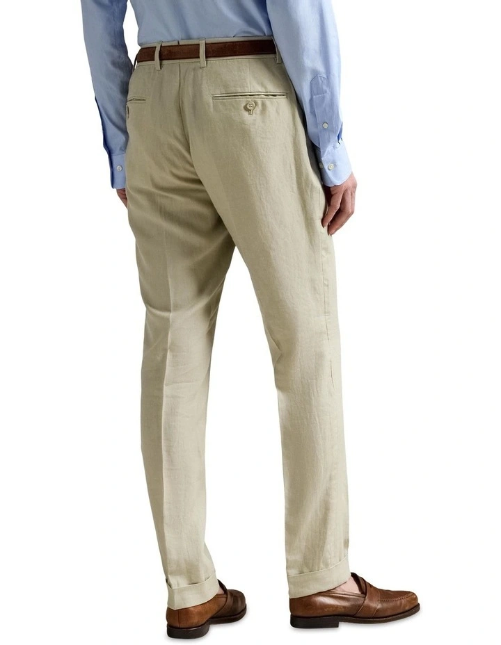 Linen Suit Trouser in Cream image 2