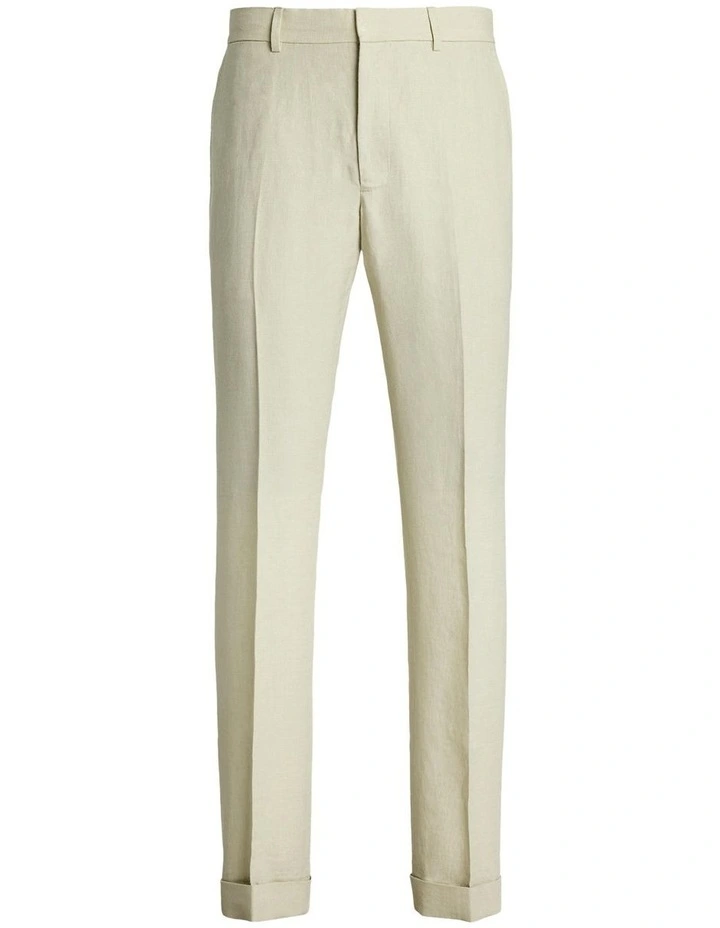 Linen Suit Trouser in Cream image 4