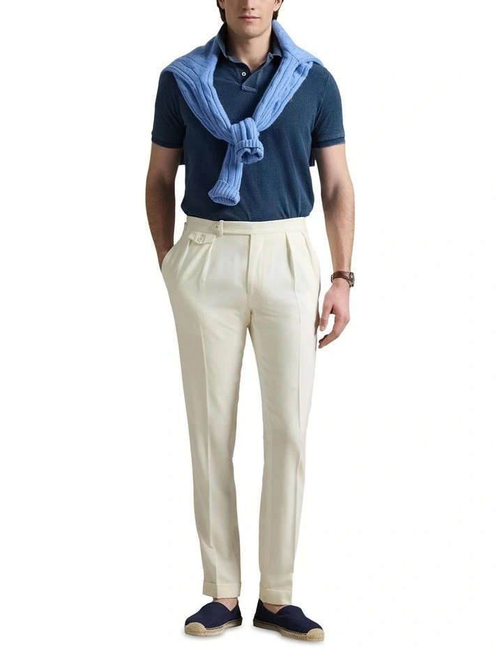 Custom Slim Fit Polo Shirt in Indigo Mesh image 3