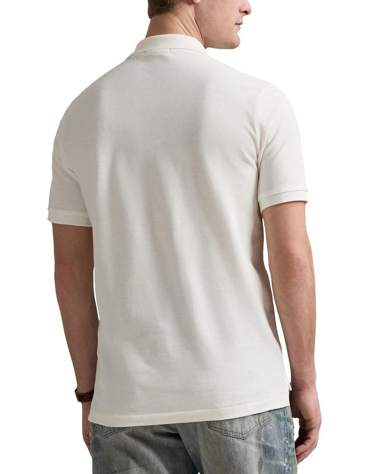 Classic Fit Polo Bear Mesh Polo Shirt in White image 2