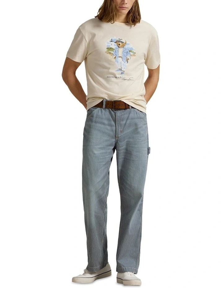 Classic Fit Polo Bear Jersey T-shirt in Cream image 3