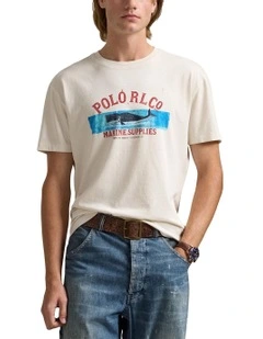 Classic Fit Jersey Graphic T-shirt in Cream