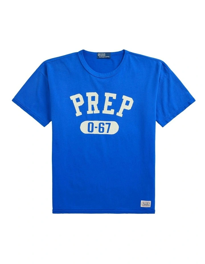 Vintage Fit Jersey Graphic T-shirt in Blue image 4