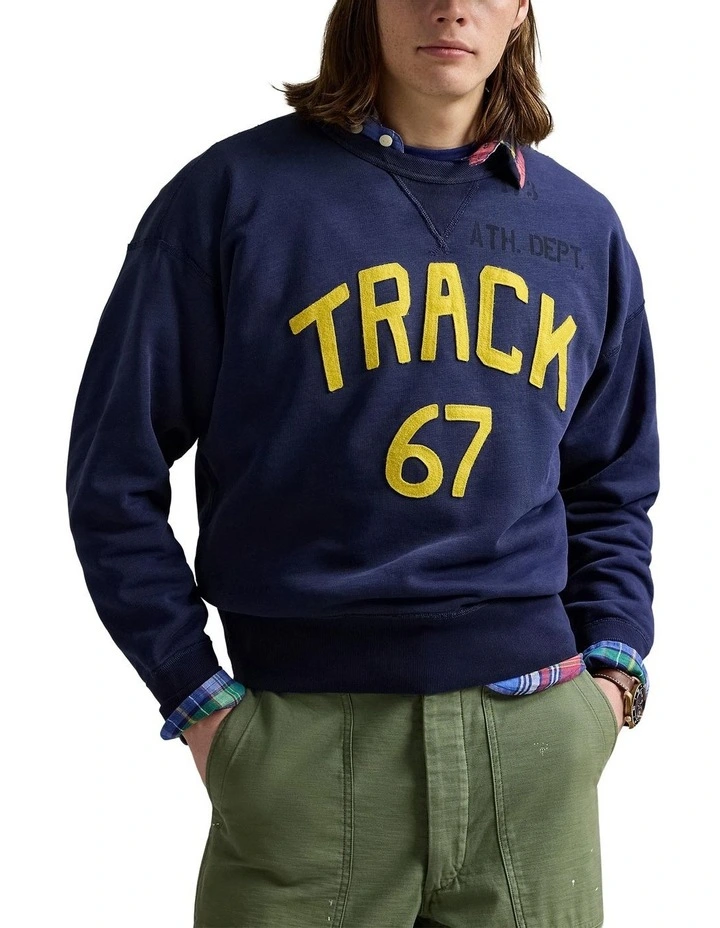 Vintage Fit Fleece Graphic Sweatshirt in Blue image 1