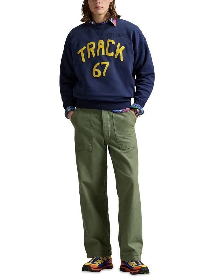 Vintage Fit Fleece Graphic Sweatshirt in Blue image 3