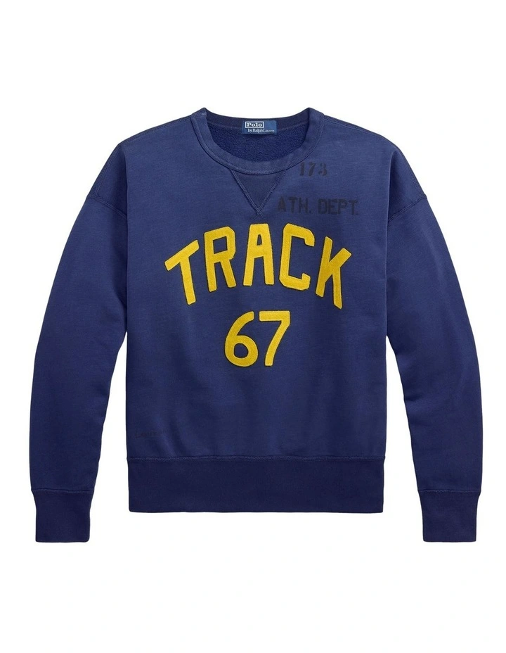 Vintage Fit Fleece Graphic Sweatshirt in Blue image 4