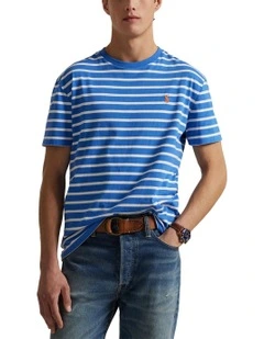 Classic Fit Striped Jersey T-shirt in Blue