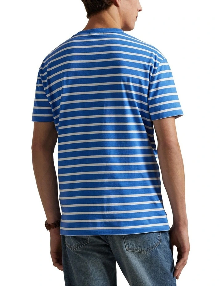Classic Fit Striped Jersey T-shirt in Blue image 2
