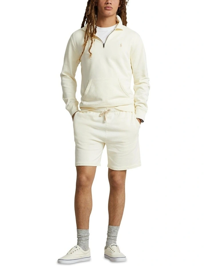 Loopback Fleece Short 6.5 Inch in Beige image 3