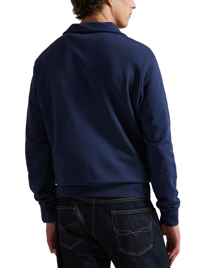 Loopback Fleece Quarter-Zip Sweatshirt in Blue image 2