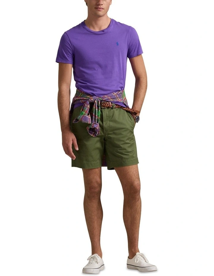 Straight Fit Stretch Chino Short 8 Inch in Green image 3