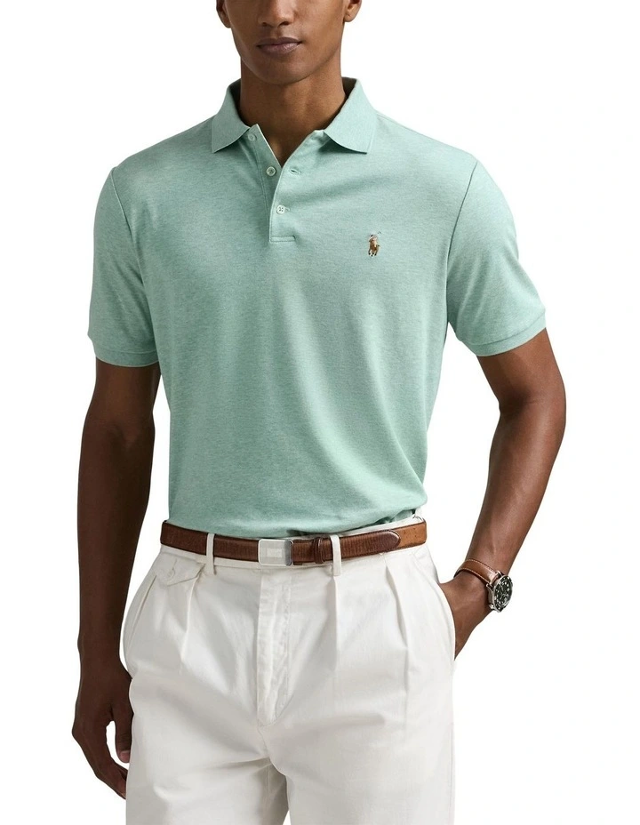 Custom Slim Fit Soft Cotton Polo Shirt in Green image 1