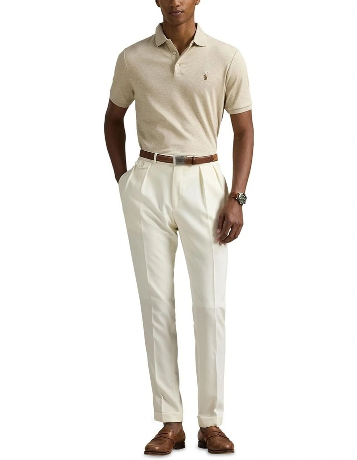 Custom Slim Fit Soft Cotton Polo Shirt in Beige image 3