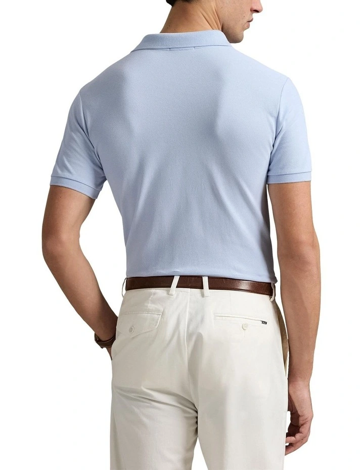 The Iconic Mesh Polo Shirt in Blue image 2