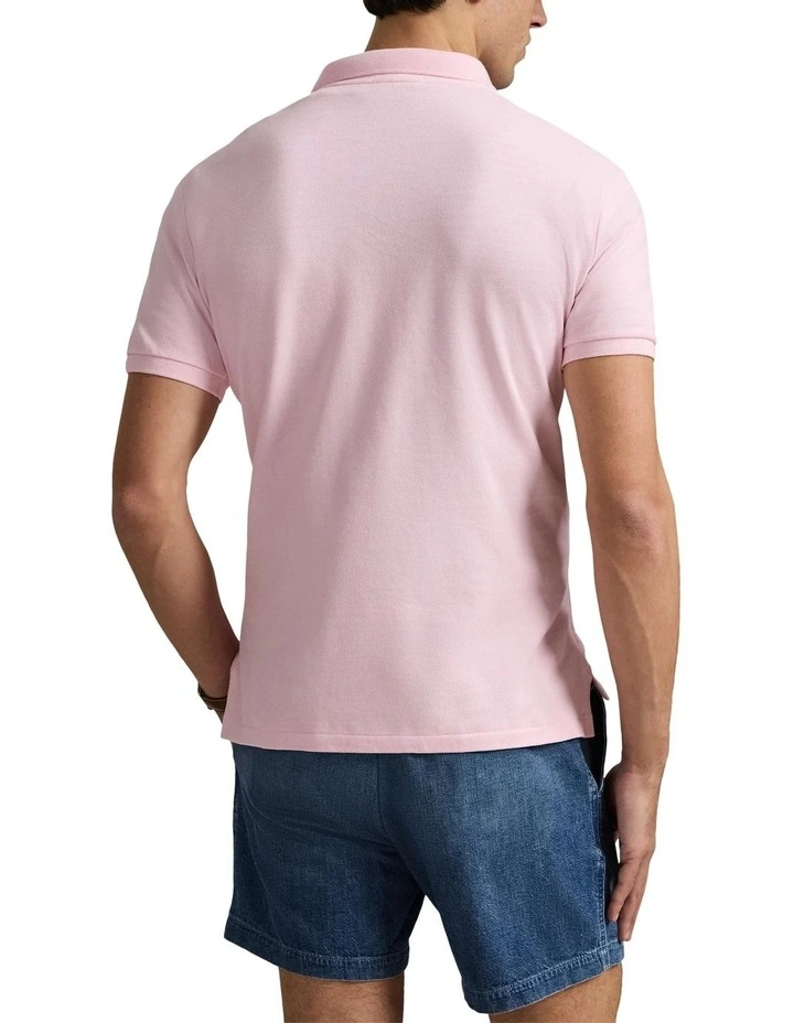 The Iconic Mesh Polo Shirt in Pink image 2