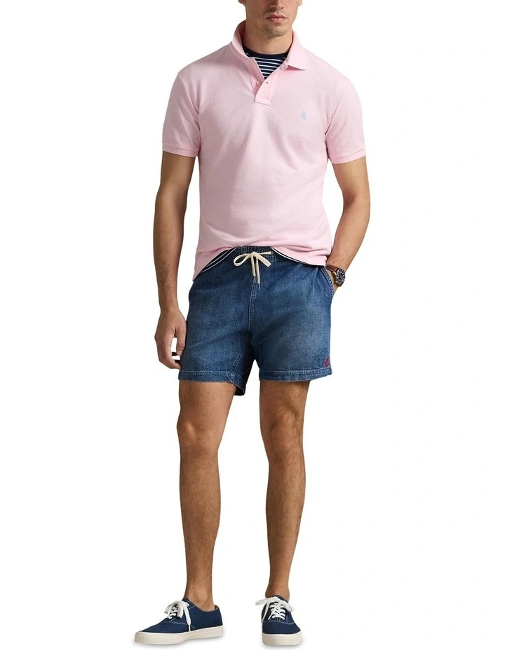 The Iconic Mesh Polo Shirt in Pink image 3