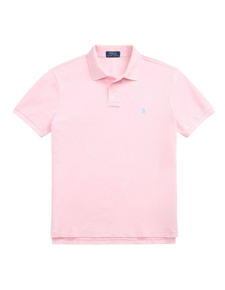 The Iconic Mesh Polo Shirt in Pink image 4