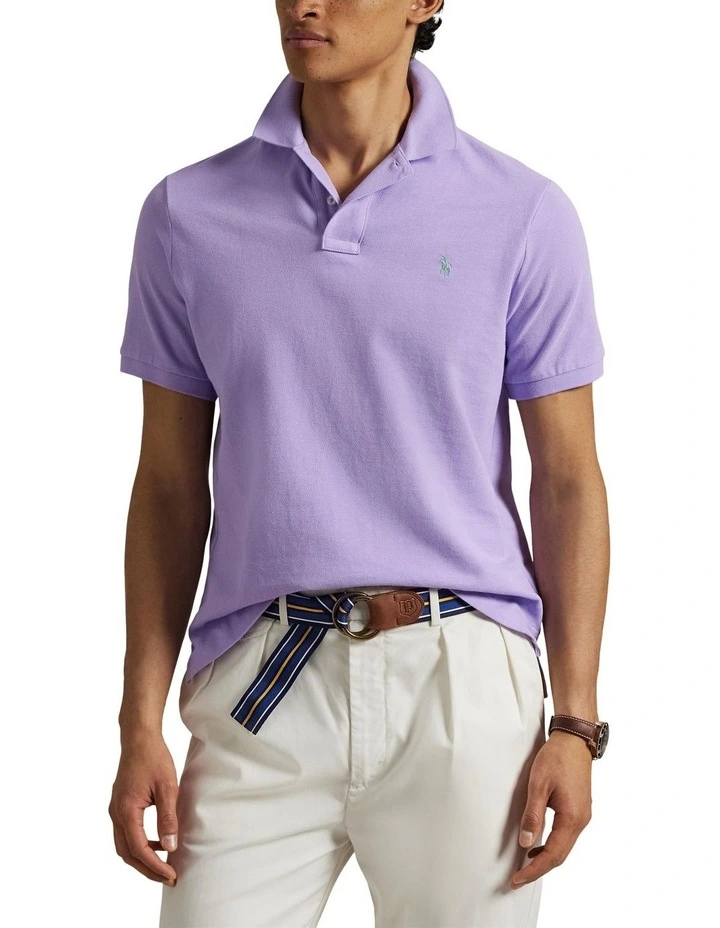 The Iconic Mesh Polo Shirt in Purple image 1