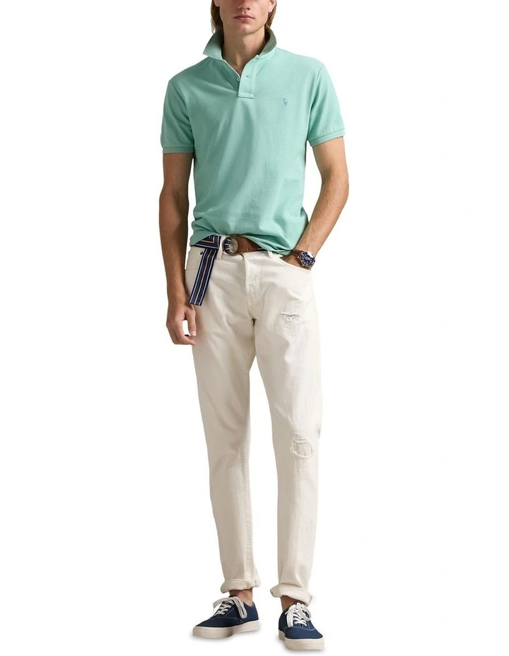 The Iconic Mesh Polo Shirt in Green image 3