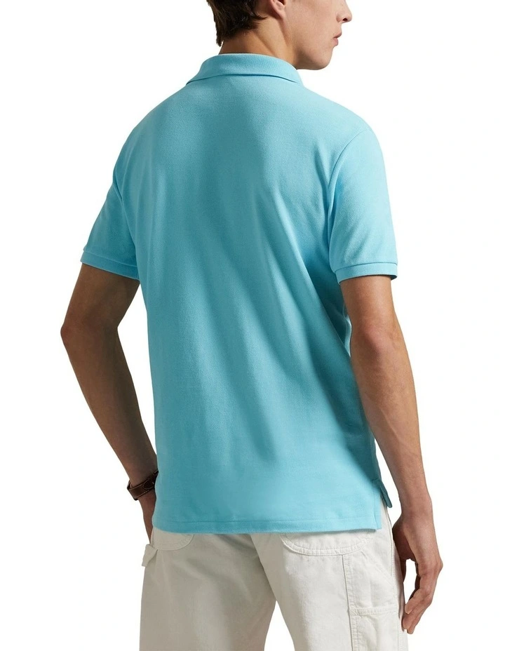 The Iconic Mesh Polo Shirt in Blue image 2