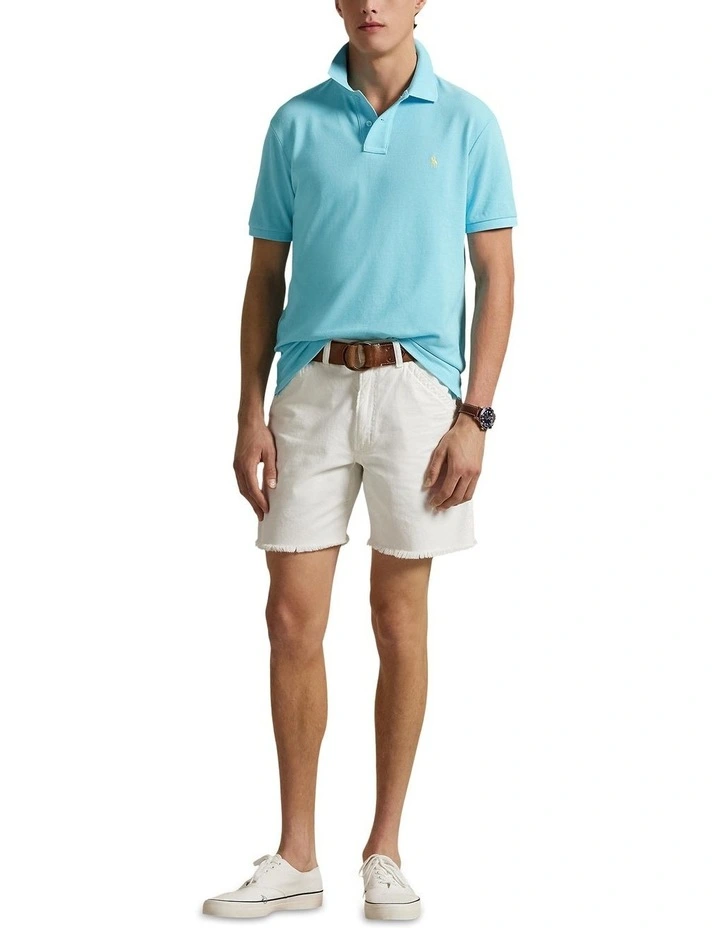 The Iconic Mesh Polo Shirt in Blue image 3