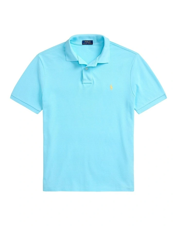 The Iconic Mesh Polo Shirt in Blue image 4