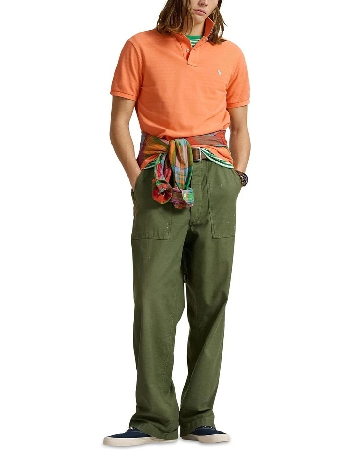 The Iconic Mesh Polo Shirt in Orange image 3