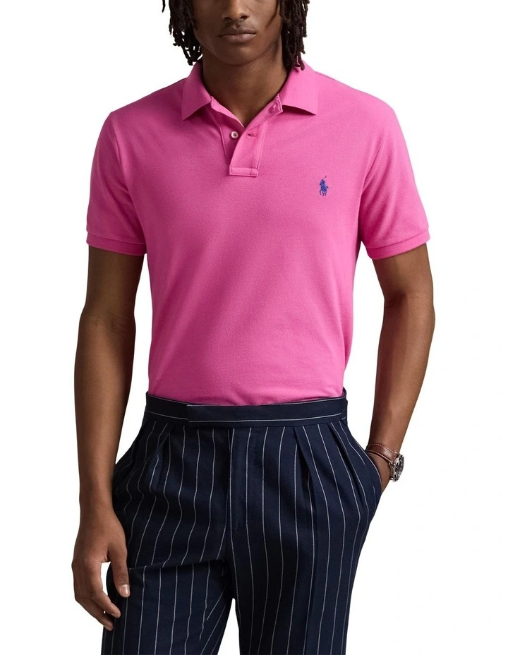 The Iconic Mesh Polo Shirt in Pink image 1