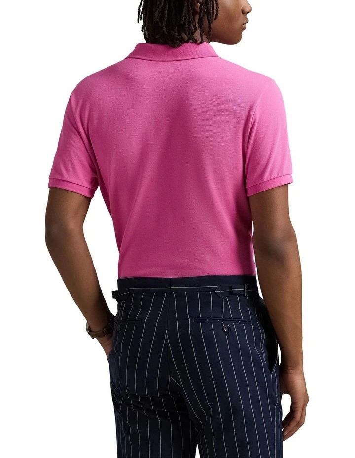 The Iconic Mesh Polo Shirt in Pink image 2