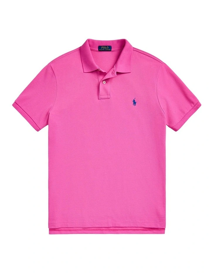 The Iconic Mesh Polo Shirt in Pink image 4