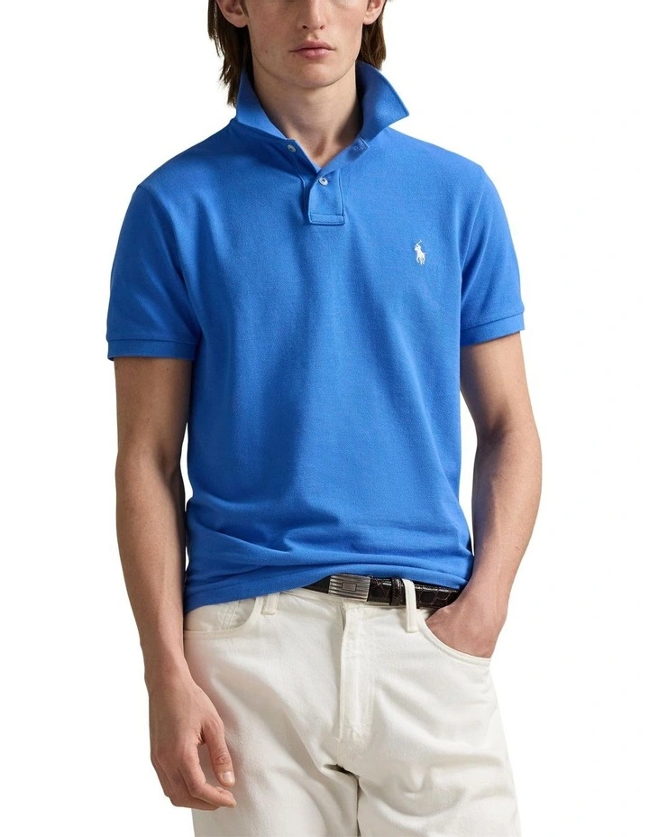 The Iconic Mesh Polo Shirt in Blue image 1