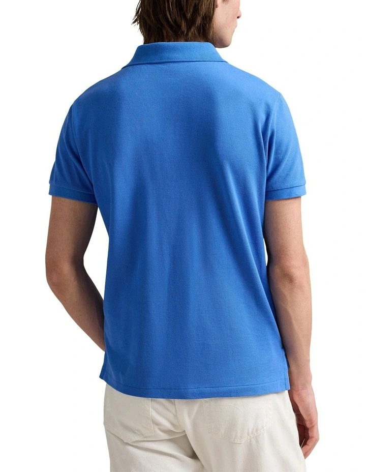 The Iconic Mesh Polo Shirt in Blue image 2