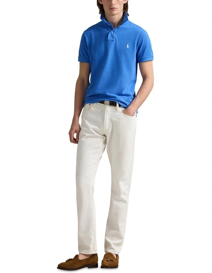 The Iconic Mesh Polo Shirt in Blue image 3