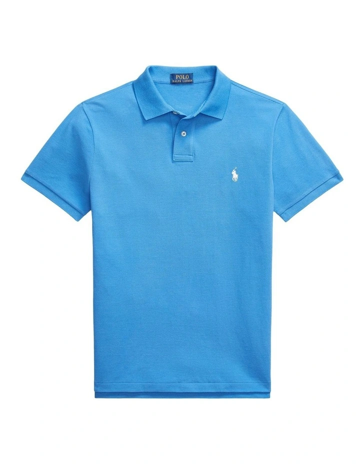 The Iconic Mesh Polo Shirt in Blue image 4