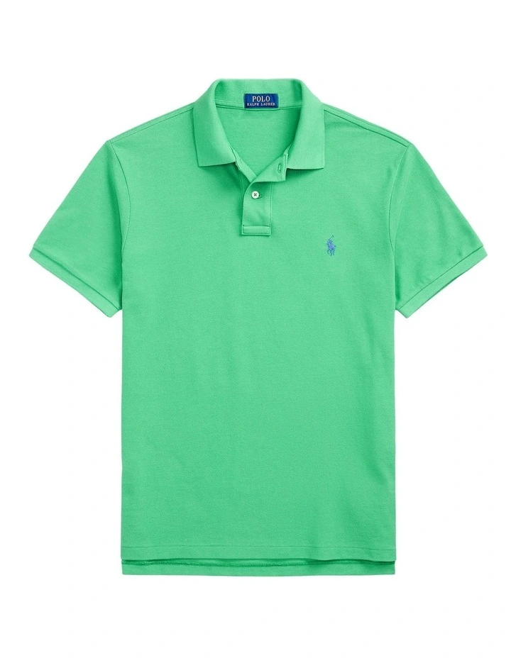 The Iconic Mesh Polo Shirt in Green image 4