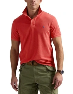 The Iconic Mesh Polo Shirt in Red