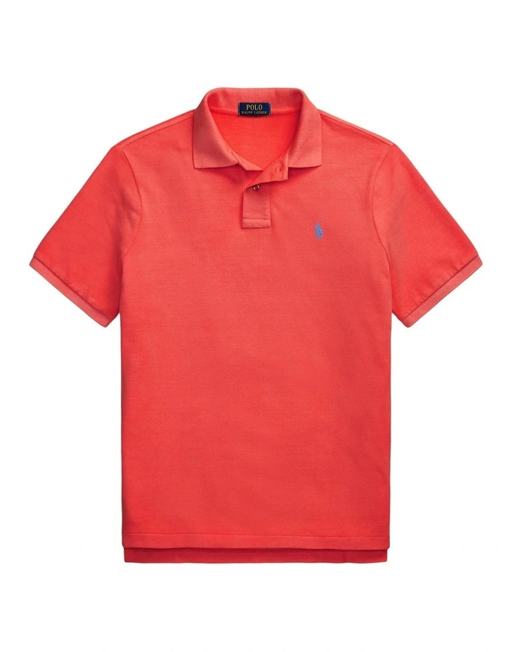 The Iconic Mesh Polo Shirt in Red image 4