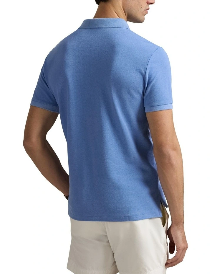The Iconic Mesh Polo Shirt in Blue image 2