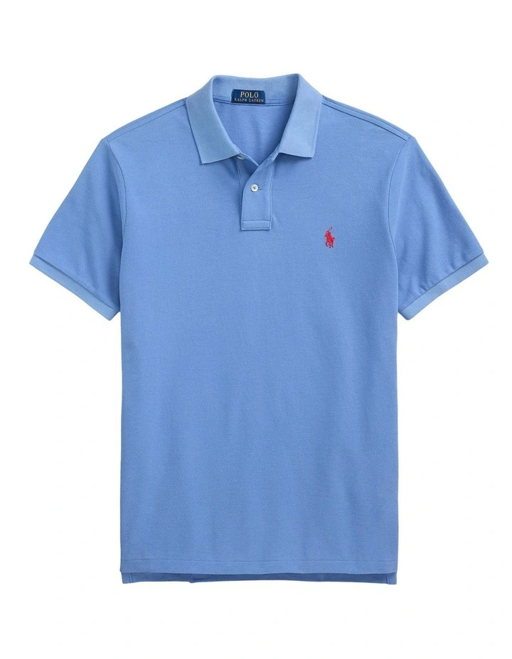The Iconic Mesh Polo Shirt in Blue image 4