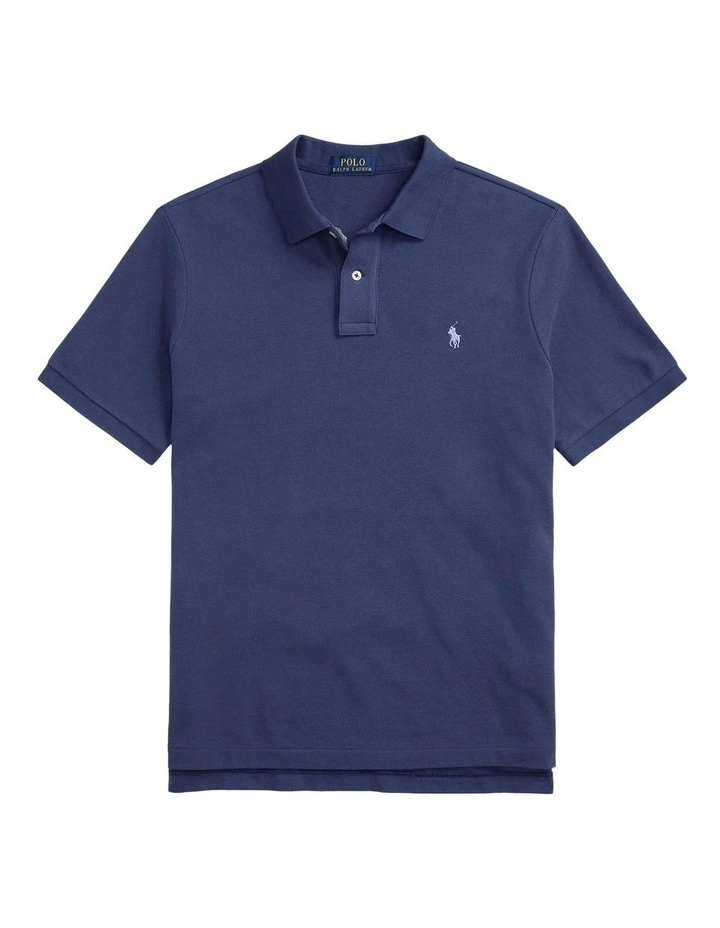 The Iconic Mesh Polo Shirt in Blue image 4
