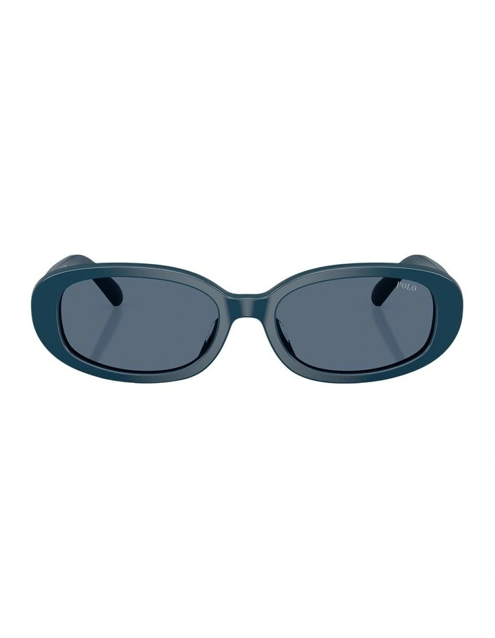 Oval Sunglasses in Blue image 2
