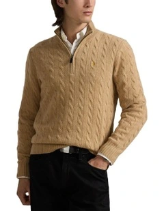 Lunar New Year Cable-Knit Sweater in Brown