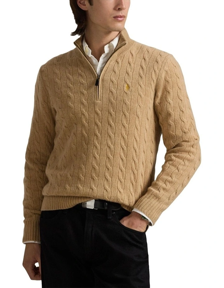 Lunar New Year Cable-Knit Sweater in Brown image 3