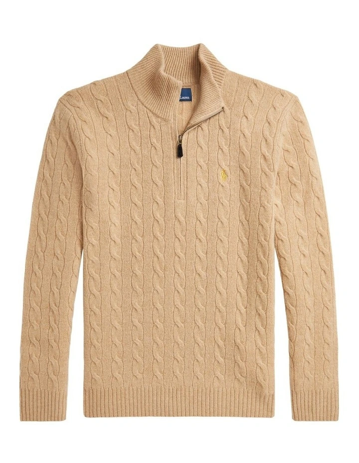 Lunar New Year Cable-Knit Sweater in Brown image 4